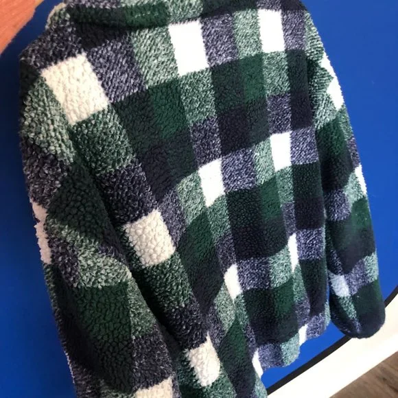 New Look check teddy borg bomber in green pattern - Picture 5 of 5